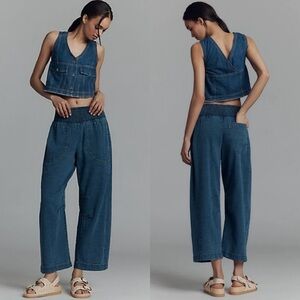 Anthropologie Pilcro Reese Pull On Barrel Pants Sz Medium Petite MP